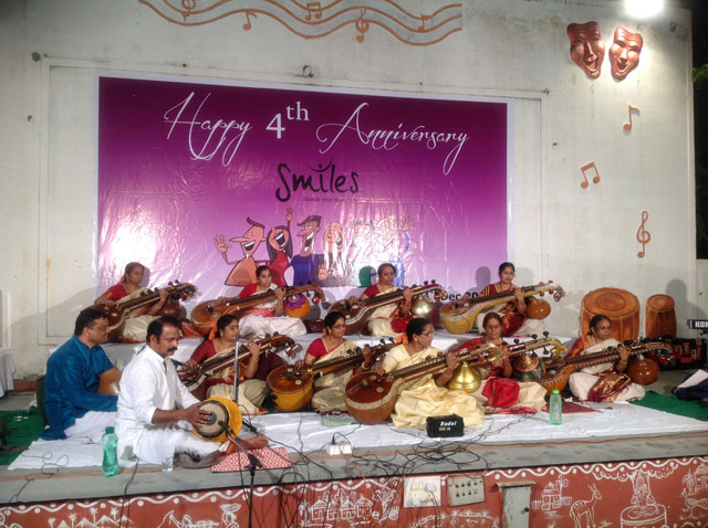nava veena concert by Smt. B. Ananda Rajyalakshmi and her team on the eve of 4th Anniversary Celebrations of smiles
 
