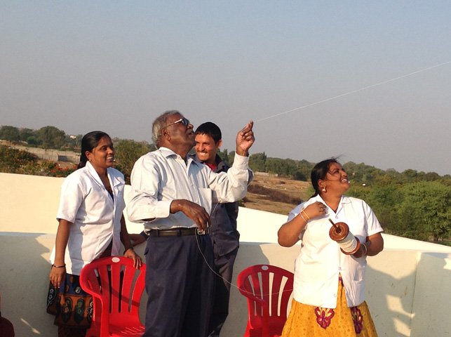 Residents Enjoying  Kite Flying at SMILES